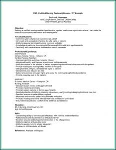 Sample Resume For Nursing Assistant With No Experience
