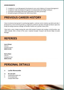 Sample Resume For Truck Drivers