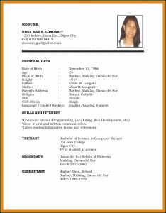 Sample Resume In Ms Word Format Free Download