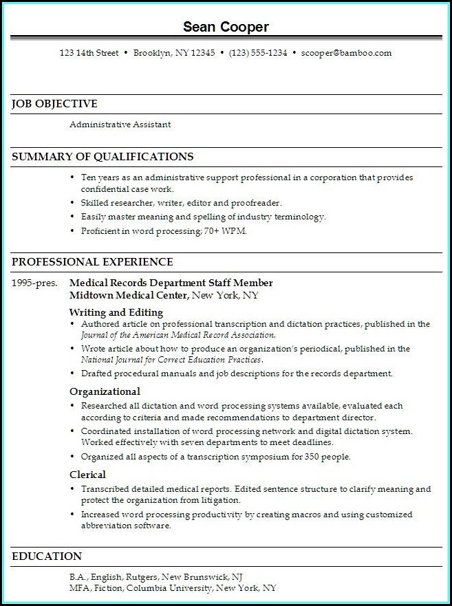Samples Of Medical Office Assistant Resumes