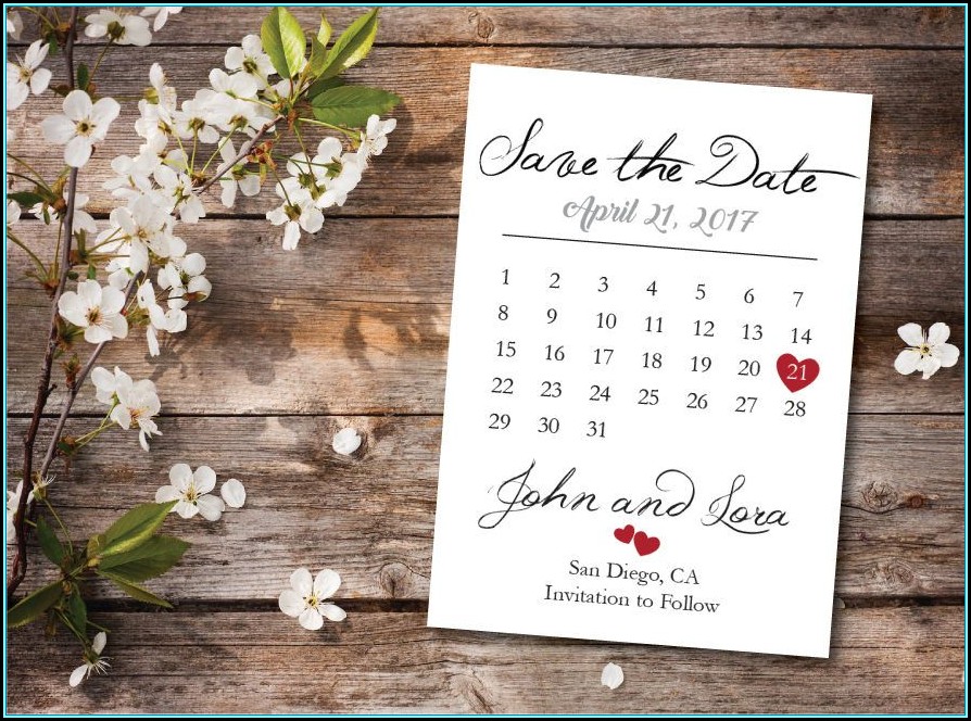 Save The Date Calendar Template 2017