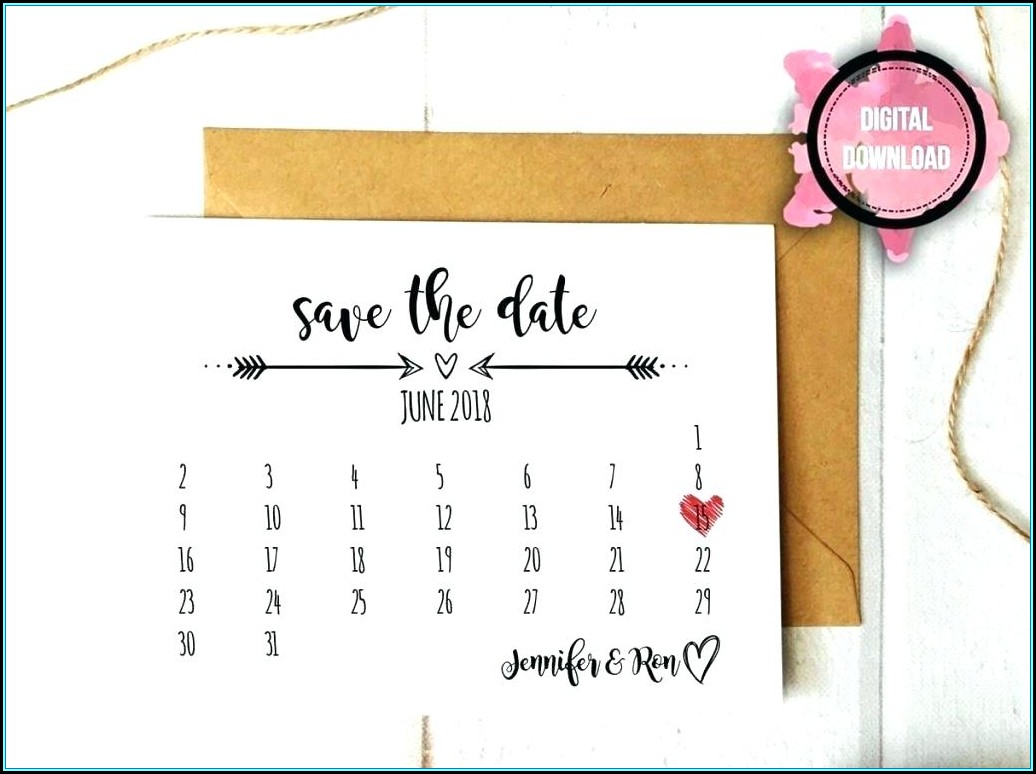 Save The Date Calendar Template Free