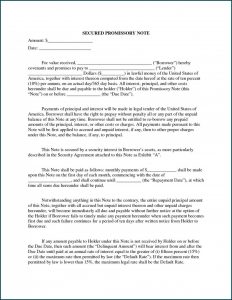 Secured Promissory Note Template Texas