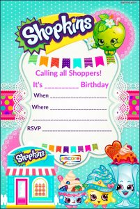 Shopkins Birthday Invitation Template Free
