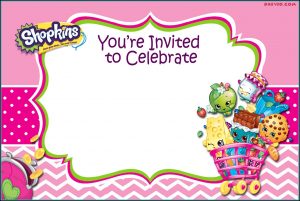 Shopkins Birthday Invitations Templates