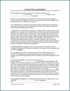Short Consulting Agreement Template Uk