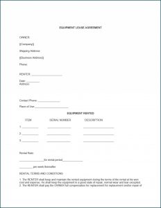 Simple Equipment Rental Agreement Template Free