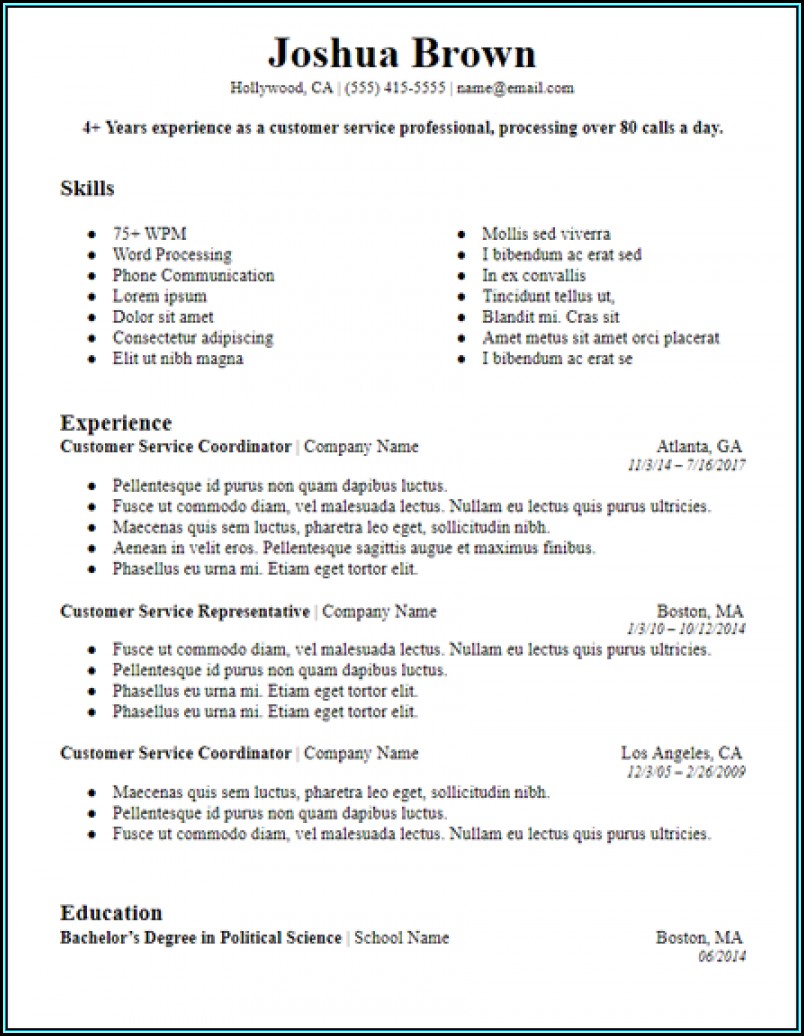 Skill Based Resume Template Free Download