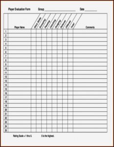 Soccer Player Tryout Evaluation Form