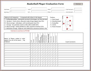 Soccer Tryout Evaluation Form