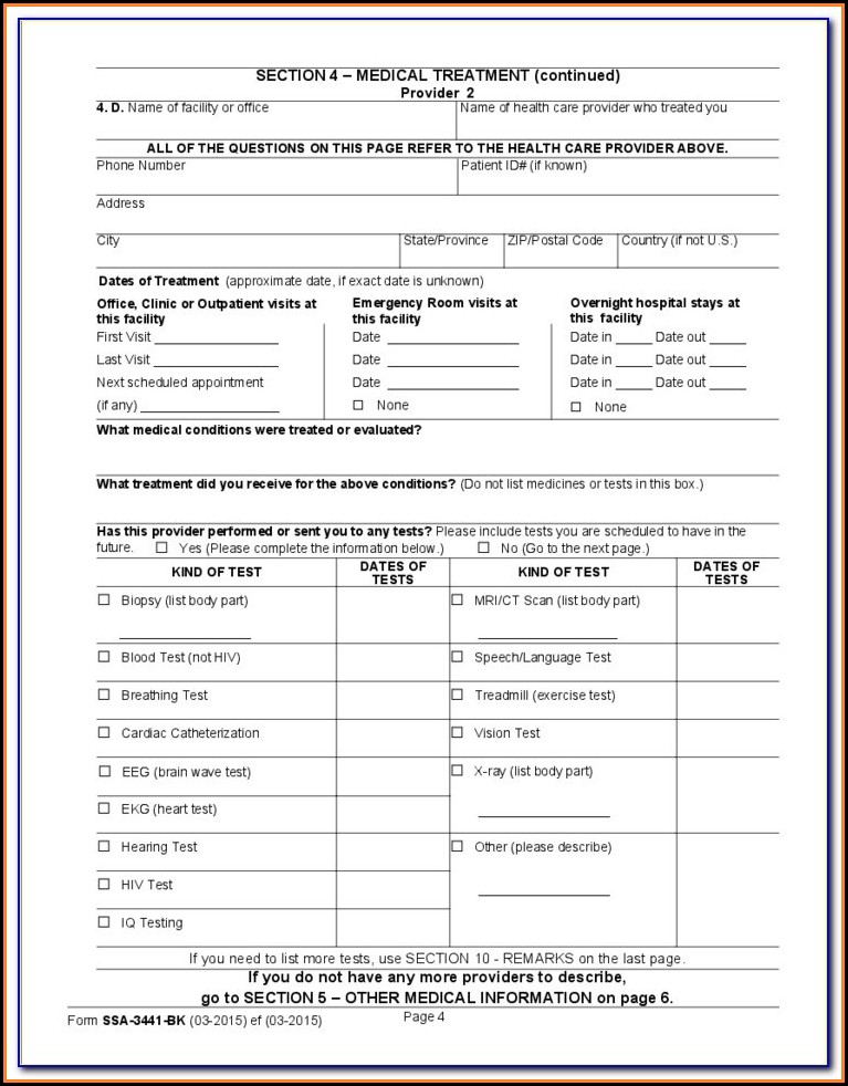 Social Security Disability Paper Form