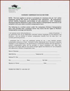 Sole Proprietor Workers Comp Waiver Form Arizona