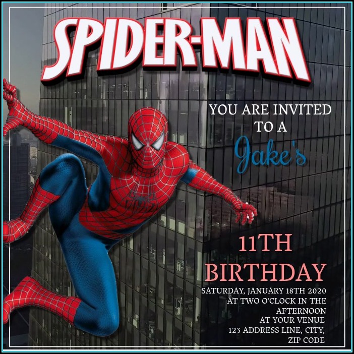 Spiderman Birthday Invitation Template