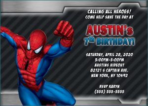 Spiderman Invitation Card Template