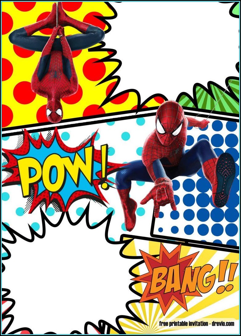Spiderman Invitation Template