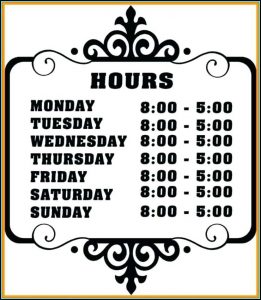 Store Hours Sign Template Free