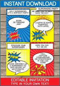 Superhero Invitation Template