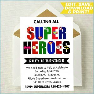 Superhero Invitation Template Download