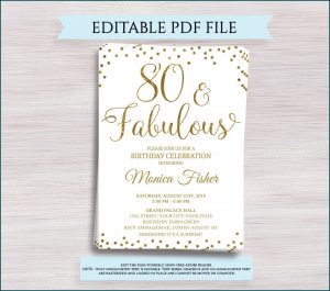 Surprise 80th Birthday Invitation Templates
