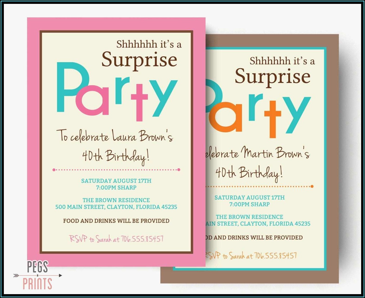 Surprise Party Invitation Samples