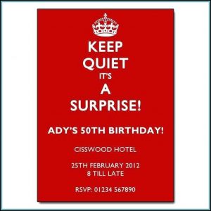 Surprise Party Invitation Template Uk