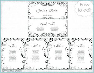 Table Seating Plan Template Word