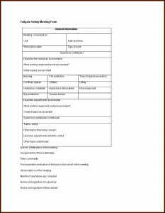 Tailgate Safety Meeting Form