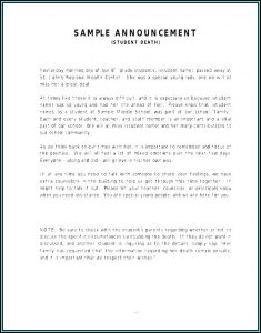 Template For Obituary Announcement