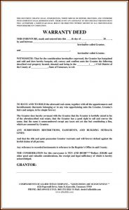 Texas Real Estate Warranty Deed Form