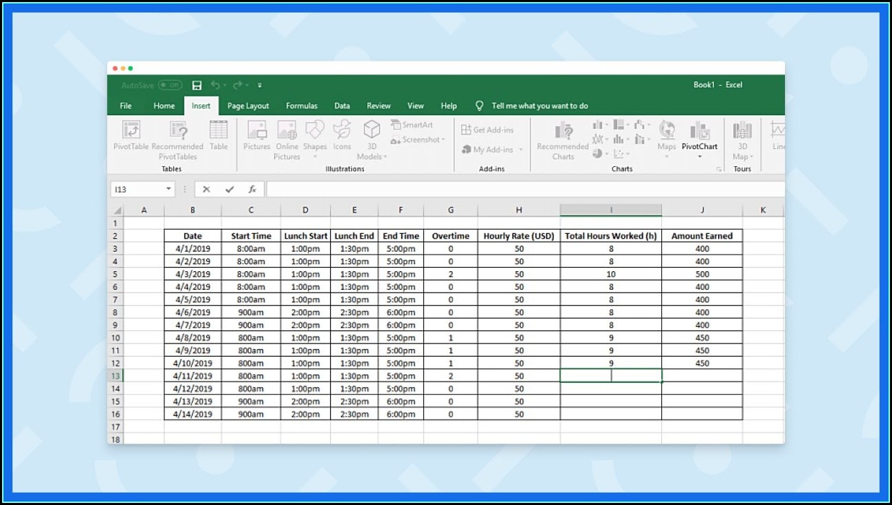 Time Study Template Excel Free
