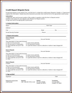 Transunion Credit Report Dispute Forms
