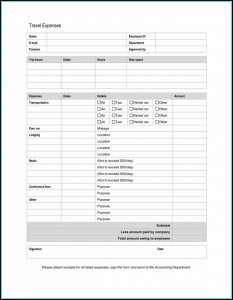 Travel Expense Report Form Word