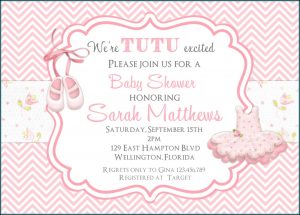 Tutu Baby Shower Invitations Templates