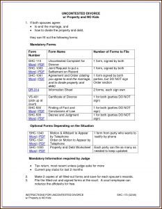 Uncontested Divorce Forms Ny Instructions