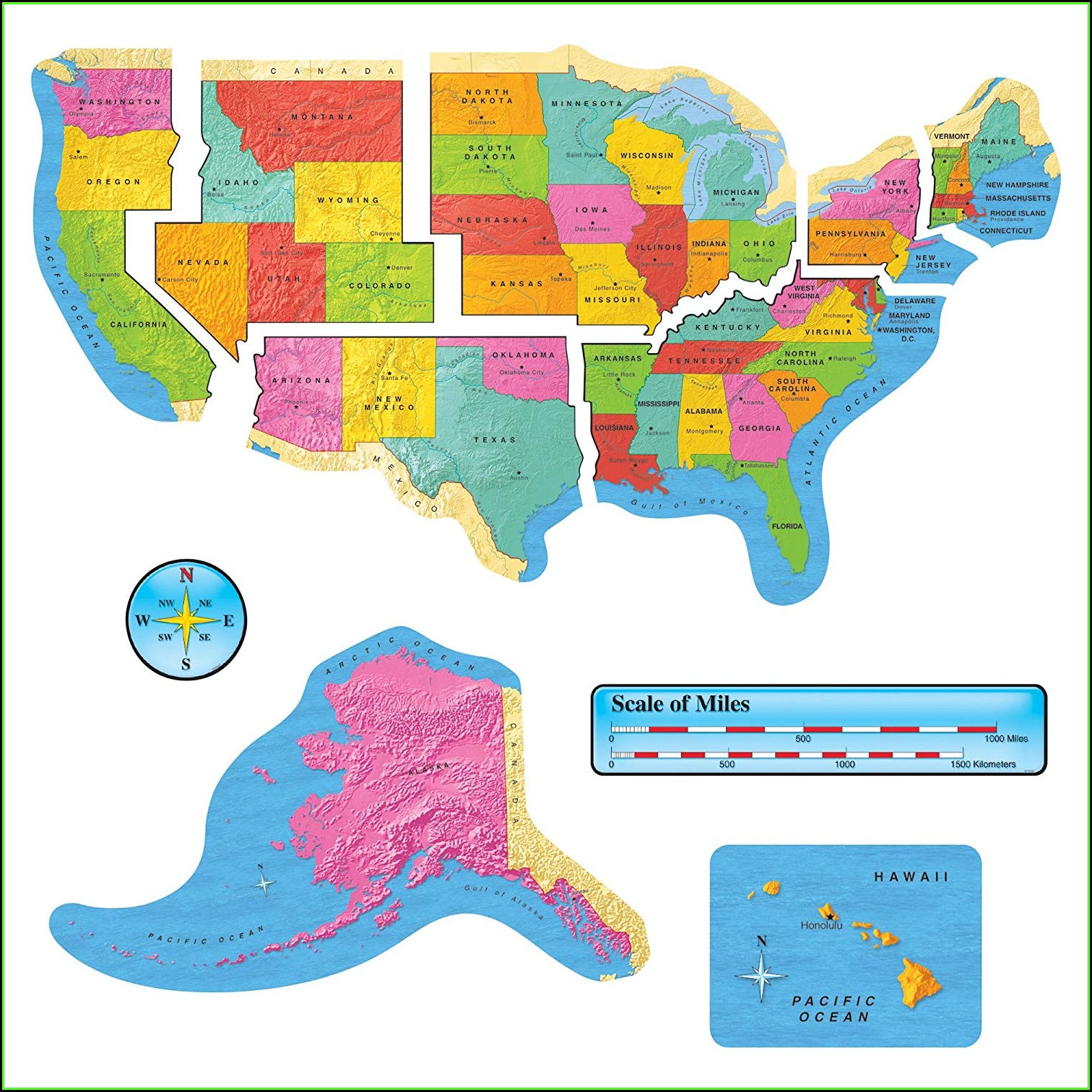 United States Map Bulletin Board