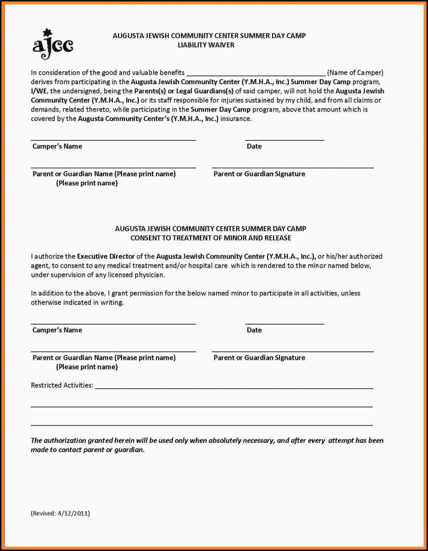 Waiver Form Template For Sports Australia