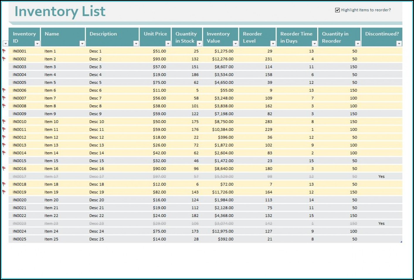 Warehouse Inventory Management Excel Templates