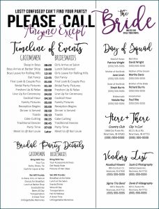 Wedding Day Itinerary Template For Guests
