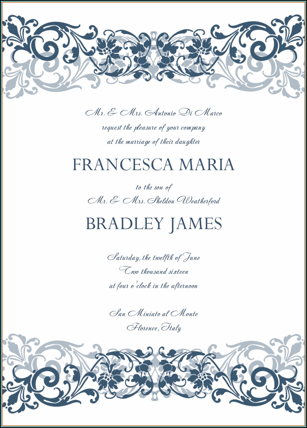 Wedding Invitation Templates Download Word