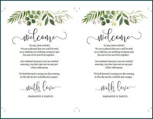 Wedding Weekend Itinerary Template