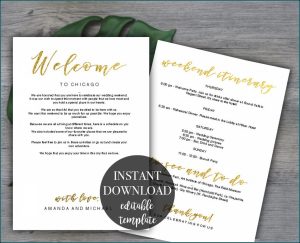 Wedding Weekend Itinerary Template Free
