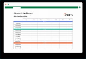 Weekly Employee Work Schedule Template Excel