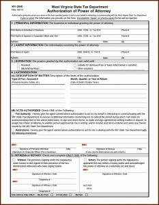 West Virginia Tax Power Of Attorney Form