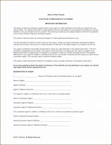 Wv Statutory Power Of Attorney Form