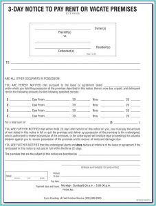 3 Day Notice To Pay Or Vacate Form Texas