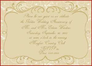 50th Golden Wedding Anniversary Invitation Template