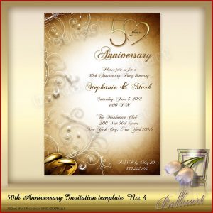 50th Wedding Anniversary Invitations Templates