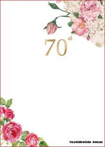70th Birthday Invitation Templates Free