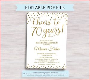 70th Birthday Invitations Templates Free