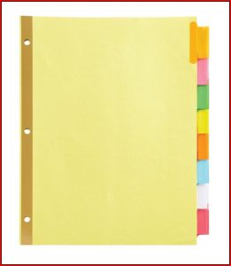 8 Big Tab Divider Template